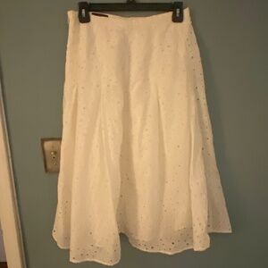J. Crew Ivory Eyelet Skirt